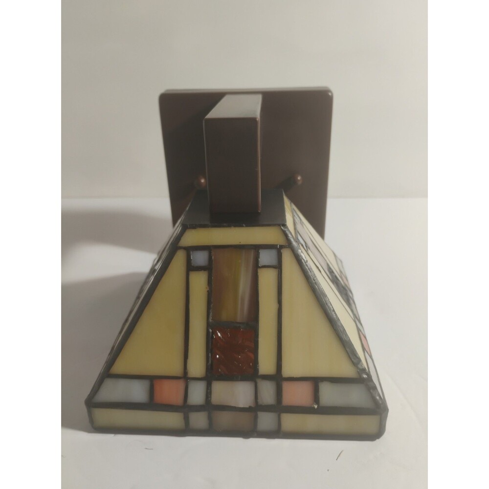 Mission Style Stained Glass Wall Sconce Frank Lloyd Wright Inspired Light
